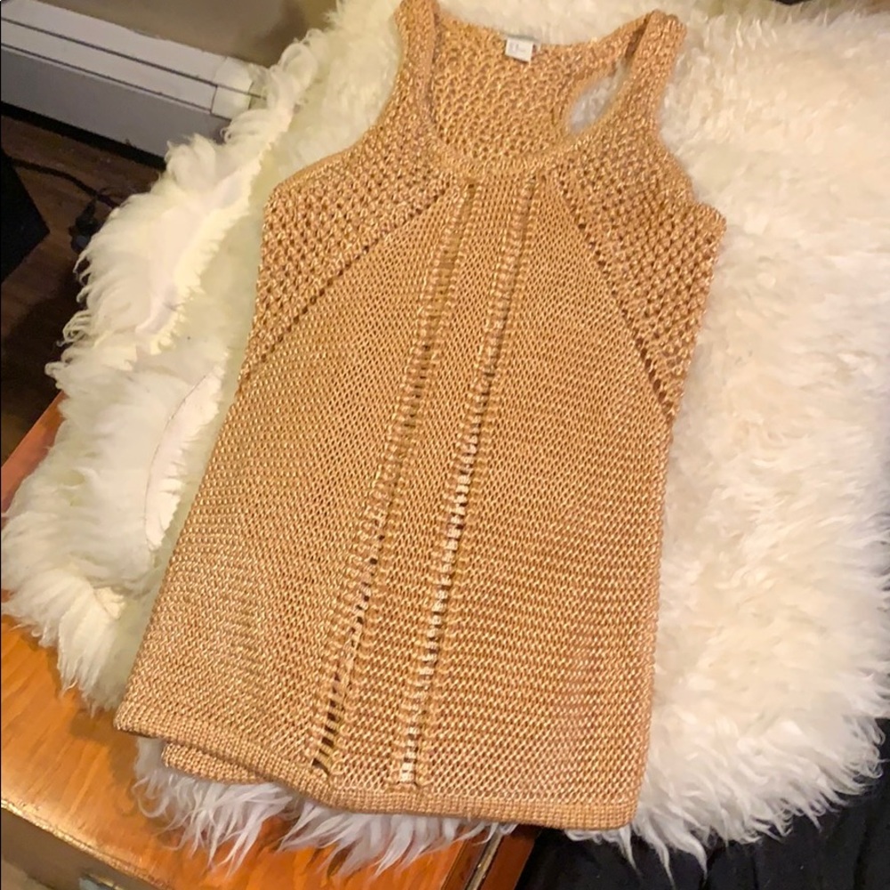NWOT Gold sweater top/ minidress